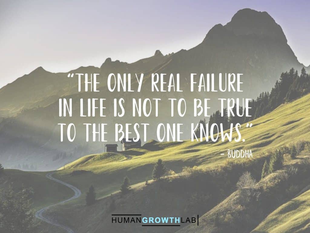 Buddha quote on failure - “The only real failure  in life is not to be true  to the best one knows.”