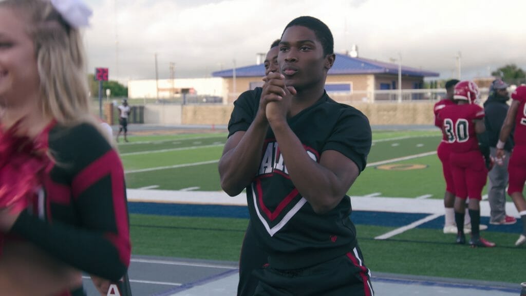 La'Darius Marshall during a cheer routine