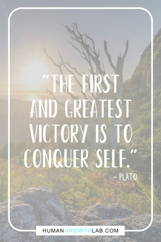 Plato quote about self discipline - “The first  and greatest  victory is to  conquer self.”